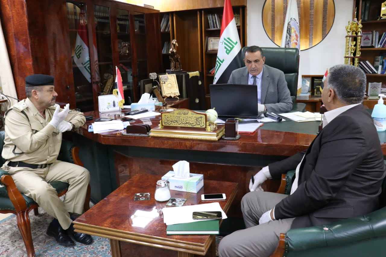  الجبوري  خلال  أجتماع الكتروني مع وزارة الزراعة والمحافظين 