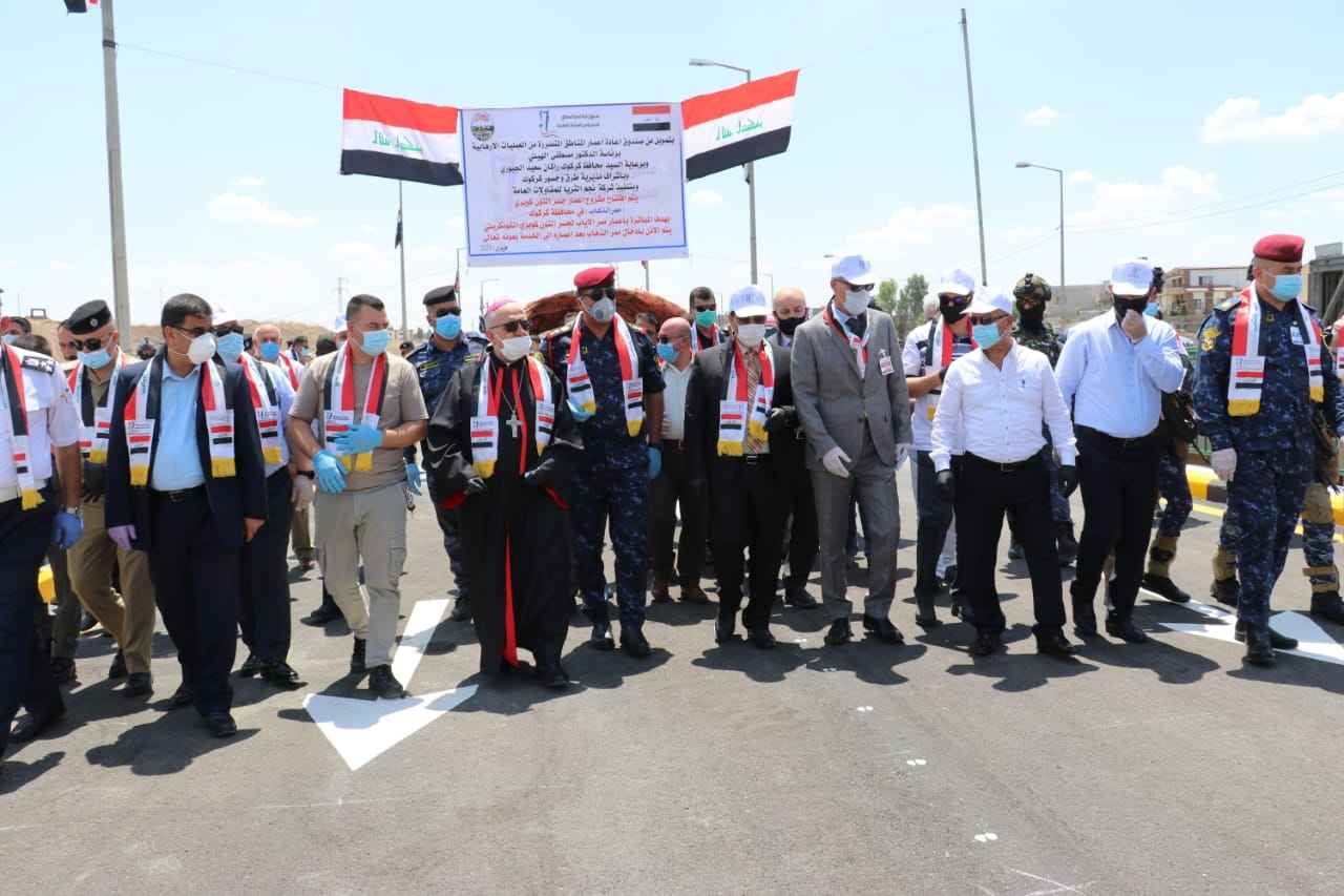 بجهود ادارة كركوك وصندوق اعادة الاعمار وكوادر الطرق  جسر التون كوبري يرى النور ..