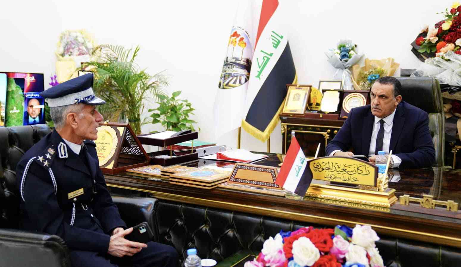 الجبوري .. يبحث جهود دعم مديرية مرور كركوك ،واسنادها بتأدية واجباتها .