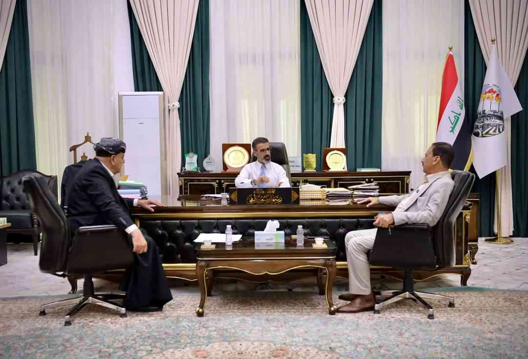 السيد محافظ كركوك ريبوار طه مصطفى   يستقبل الشيخ عز الدين الطالباني والشيخ نجاة الطالباني 