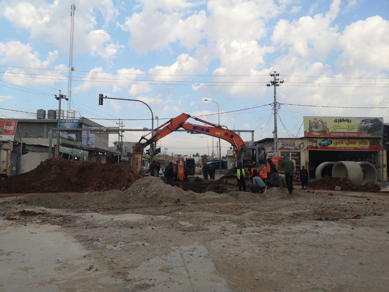 استمرار اعمال تنفيذ مشروع ماء كركوك الموحد بمرحلته الثانية 