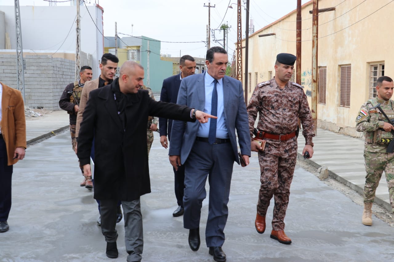    السيد محافظ كركوك  يتابع سير تنفيذ اعمال تطوير محلة الحديدين الثانية في مركز المدينة 