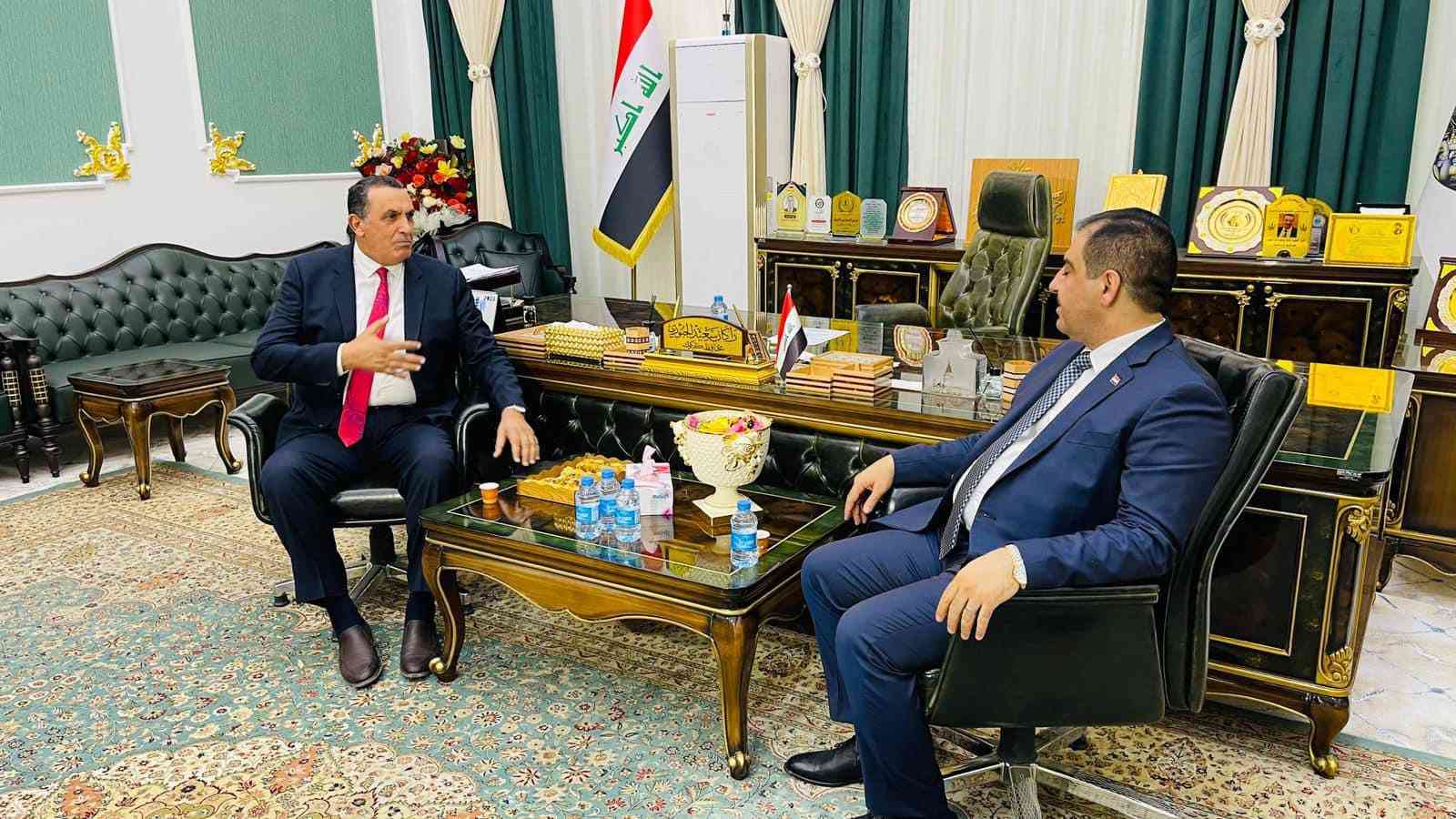 معالي وزير التجارة أثير داود الغريري يصل مبنى محافظة كركوك ويلتقي السيد المحافظ راكان سعيد الجبوري .