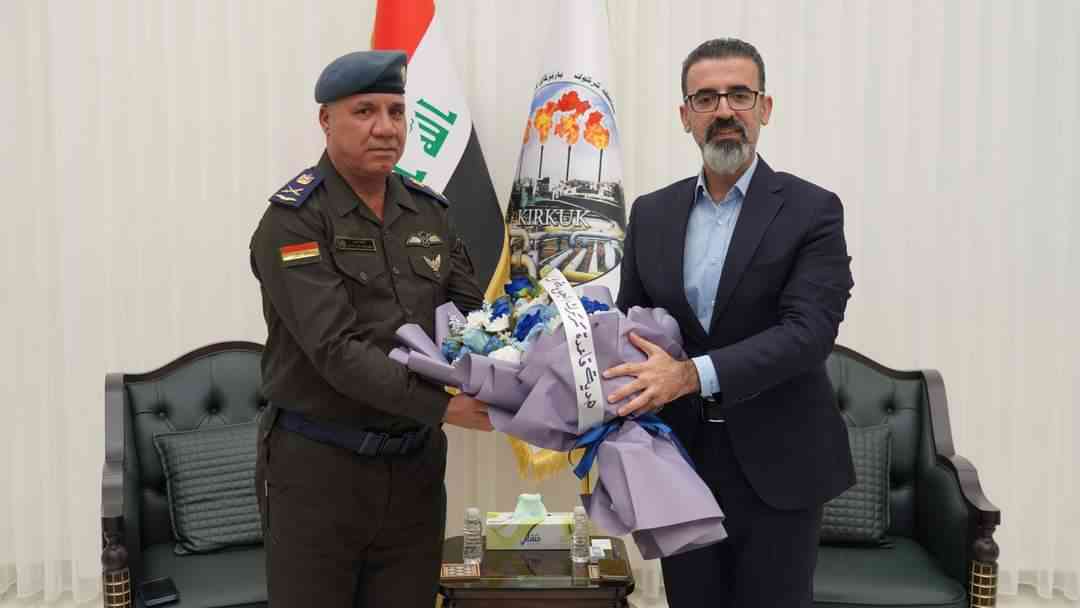 محافظ كركوك ريبوار طه مصطفى  يلتقي قائد قاعدة كركوك الجوية .