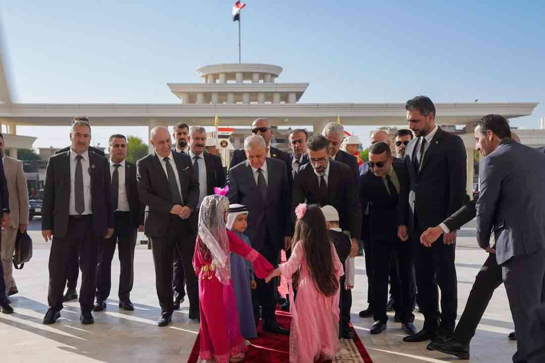 فخامة رئيس الجمهورية يصل محافظة كركوك   برفقة وزير البيئة المهندس نزار ئاميدي،