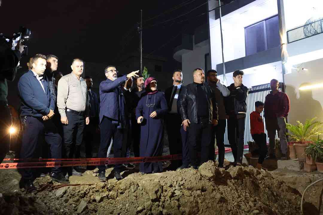 محافظ كركوك ريبوار طه مصطفى   يتابع أعمال تنفيذ شبكة المجاري في منطقة شوراو 