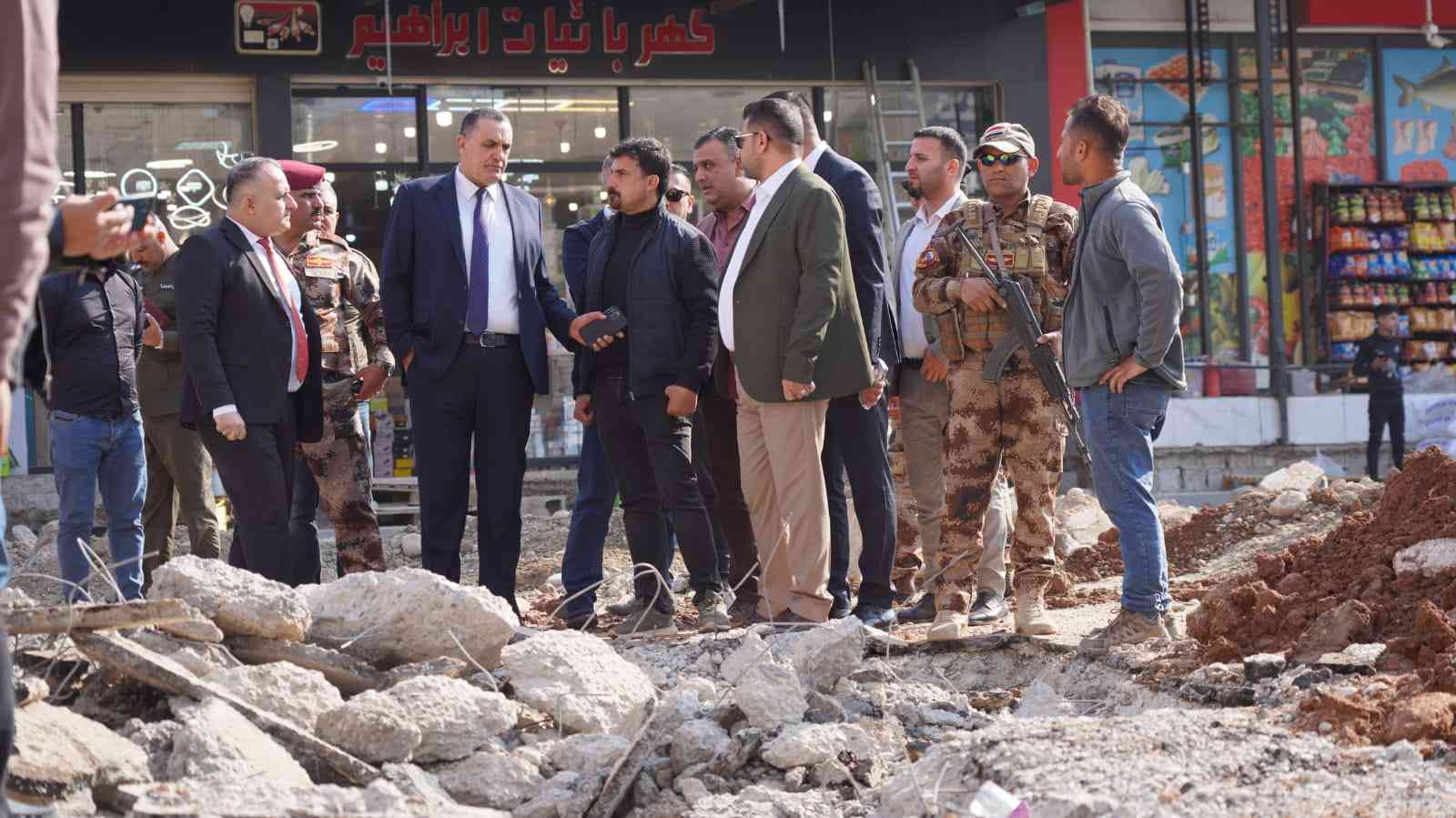 السيد محافظ كركوك راكان سعيد الجبوري .. يتابع ميدانياً اعمال التأهيل والتبليط والتطوير في بارود خانة ،