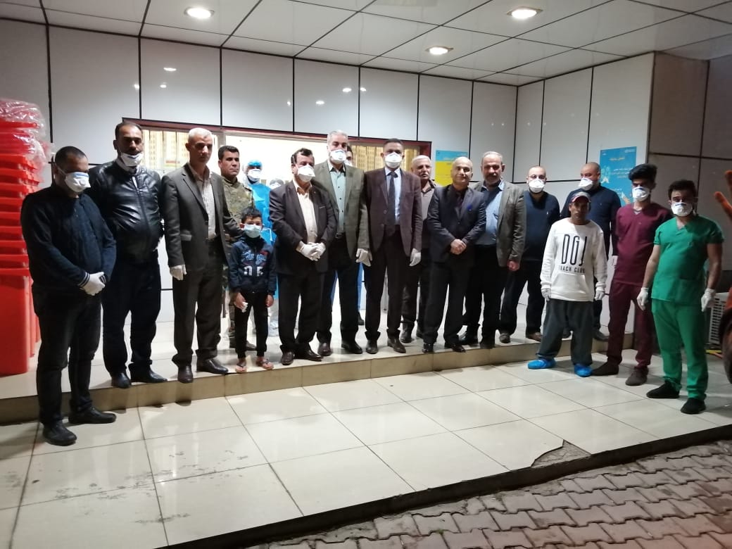 مغادرة طفل بعد تماثله للشفاء من مرض فايروس كورونا في كركوك ٧-٣-٢٠٢٠