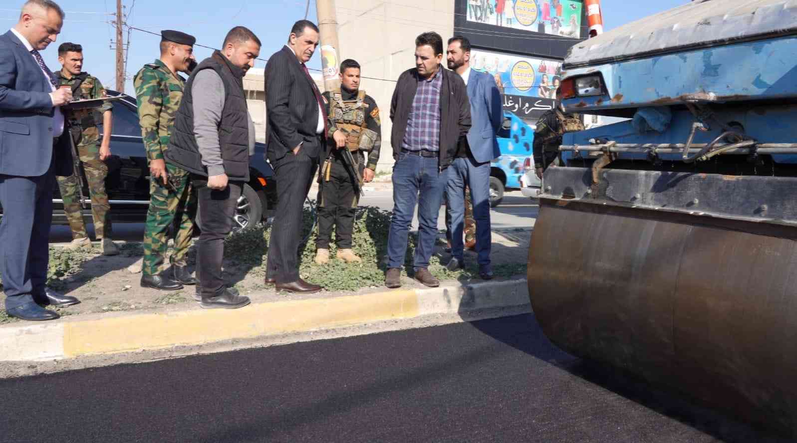 الجبوري .. يتابع ميدانياً اعمال الاكساء بطريق تسعين .