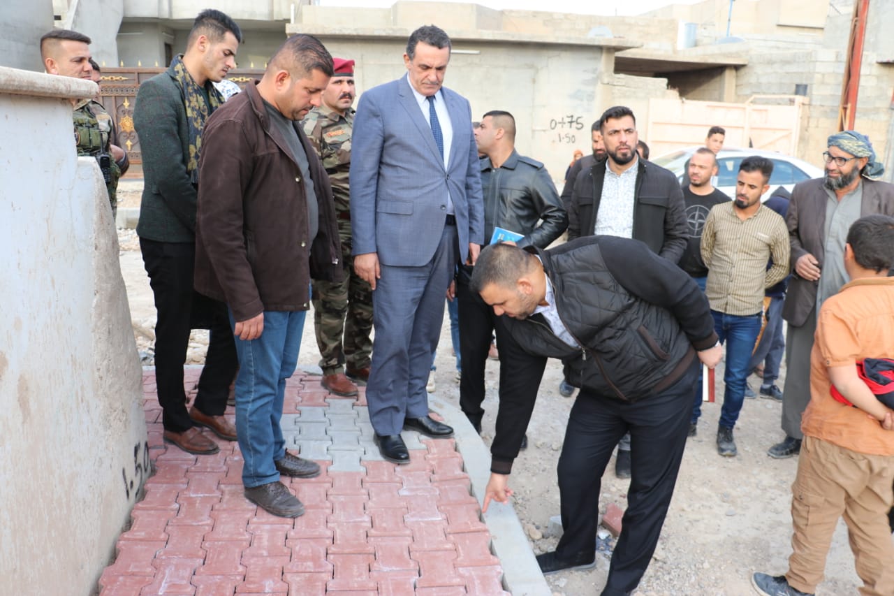    الجبوري  يتفقد المشاريع الخدمية في احياء النداء والعسكري والأسرى والمفقودين والواسطي والخضراء والطريق الحولي وتسعين 