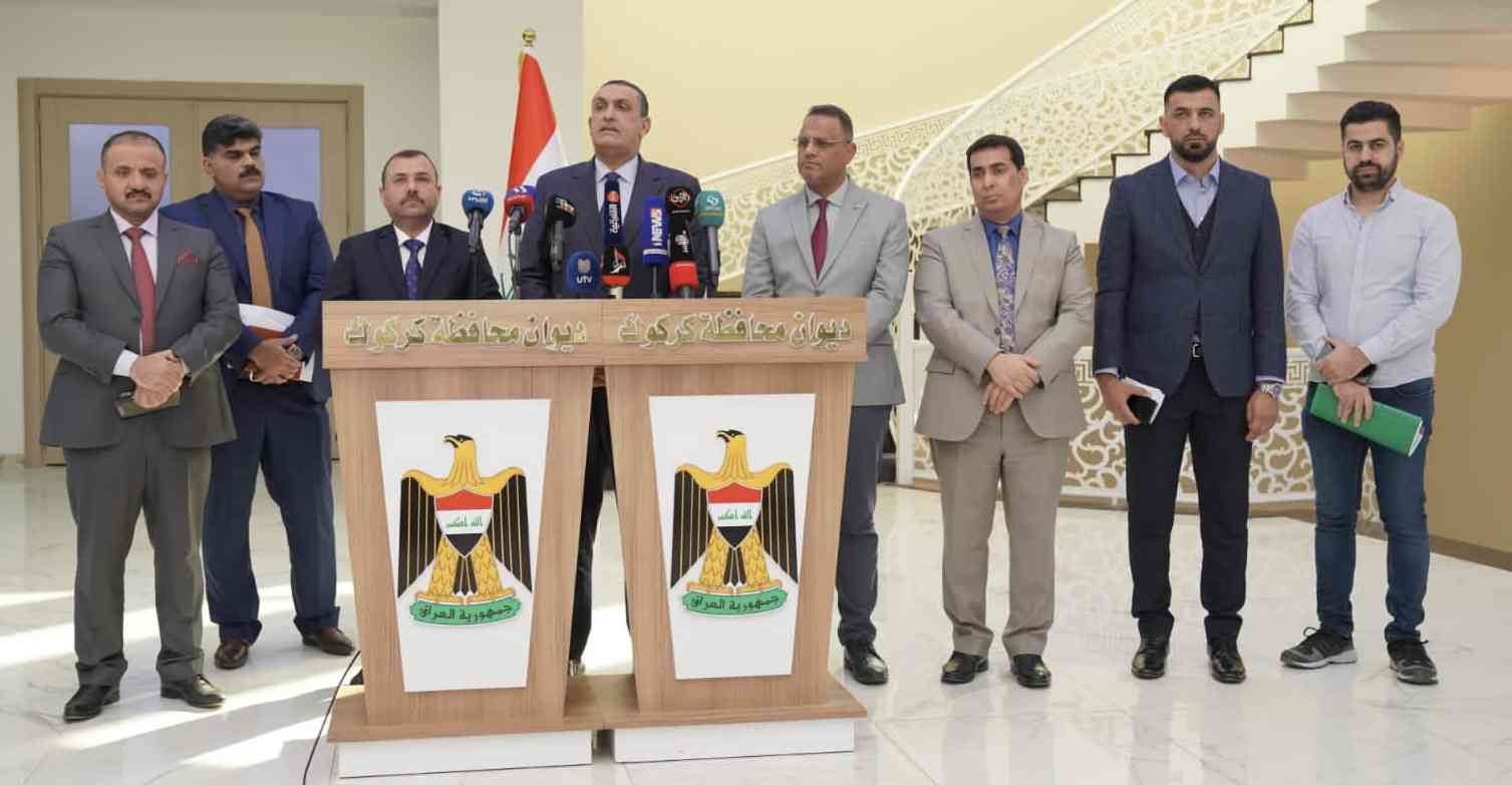 مؤتمر صحفي في مبنى المحافظة ، لشرح خطط ومشاريع الصندوق بالمناطق المحررة ،واهمية استمرار الدعم لها واعادة اعمار القرى المهدمة .