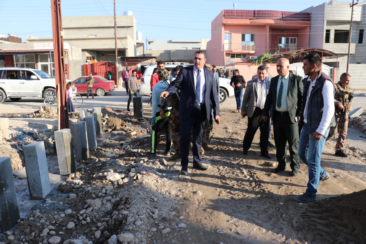           السيد محافظ كركوك  يتابع تنفيذ المشاريع الخدمية في القطاع البلدي الخامس