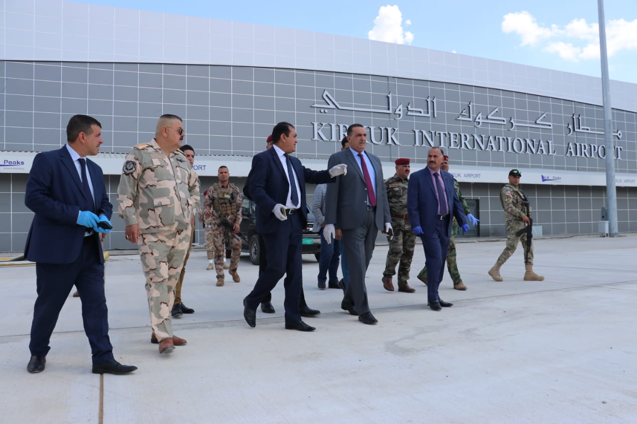 الجبوري  ولجنة من وزارة الداخلية يطلعون على المراحل المنجزه في مشروع مطار كركوك المدني  