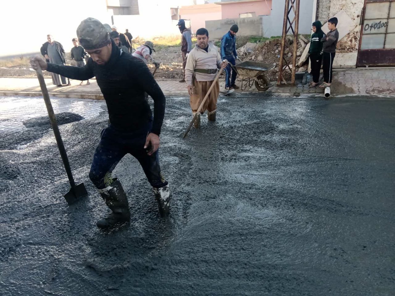 البدأ بأعمال الصب بمنطقة 55 جنوب مدينة كركوك 