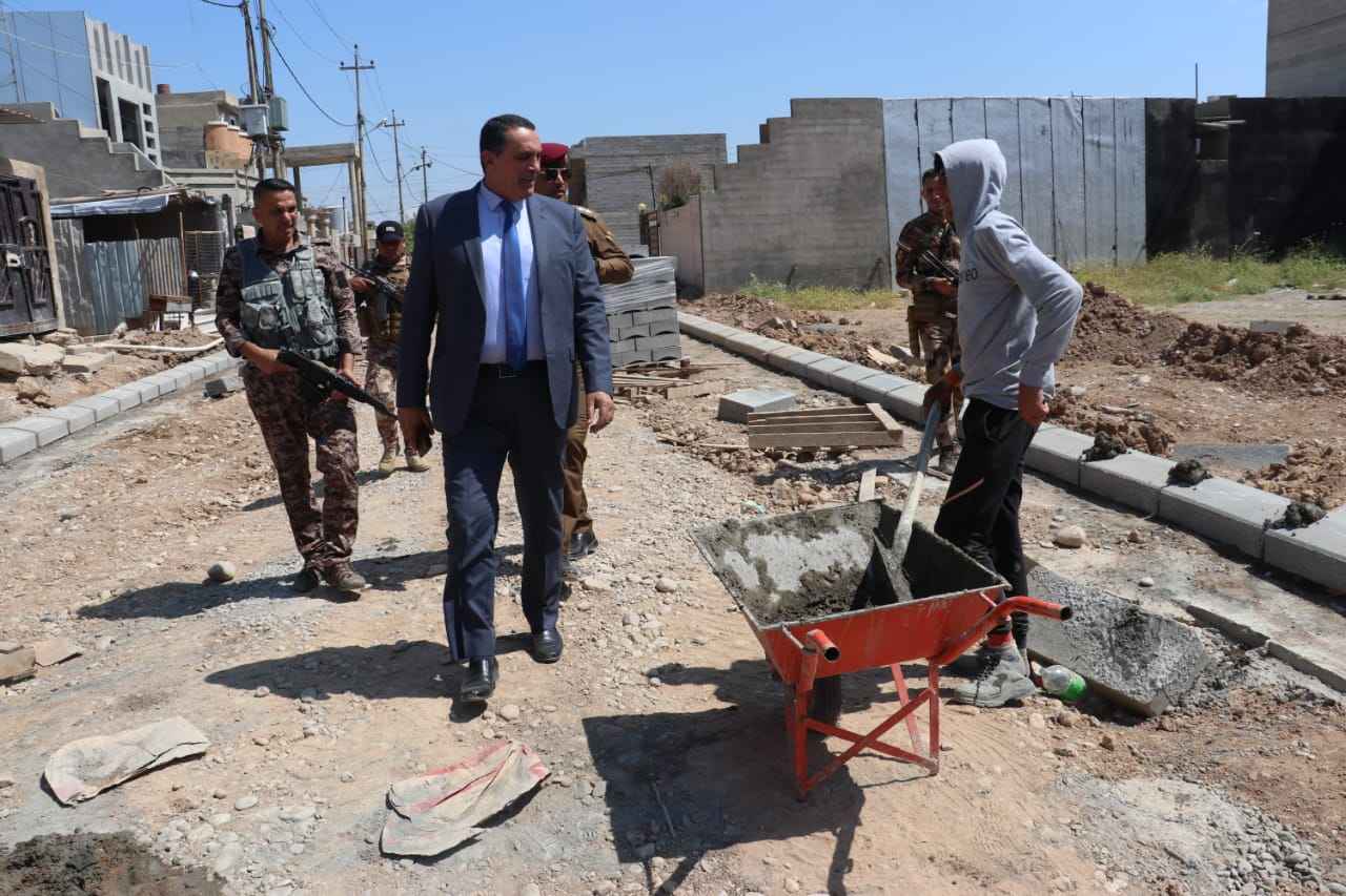 الجبوري   يتفقد عددا من المشاريع الخدمية في القاطع البلدي السادس والخامس بمدينة كركوك 