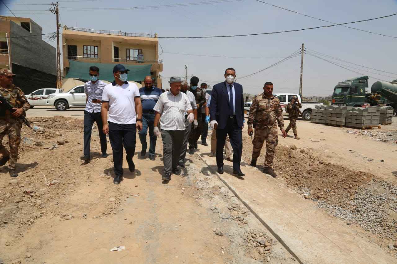    الجبوري  يتابع اعمال التأهيل والتطوير  في منطقة 55 ضمن القاطع البلدي الخامس 