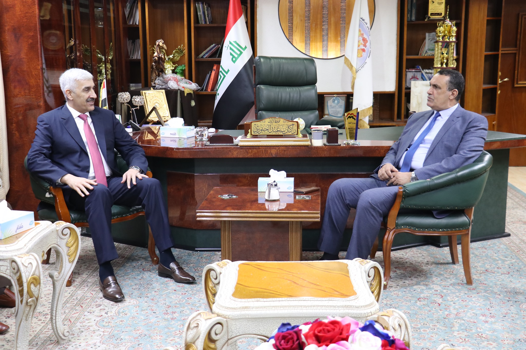 وزير الشباب ومحافظ كركوك  يؤكدان اهمية تطوير ودعم الحركة الرياضية والشبابية في كركوك 