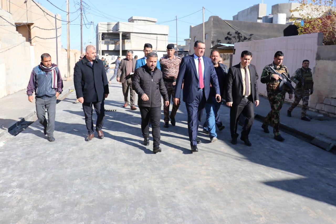 السيد محافظ كركوك  يتفقد سير تنفيذ المشاريع في القاطع البلدي الثالث وشارع الكورنيش والملعب الأولمبي 