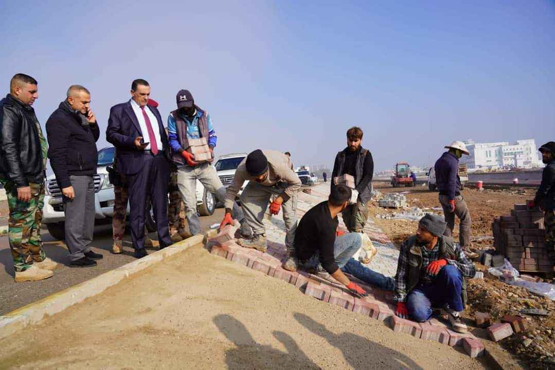 الجبوري .. يتابع ميدانيا اعمال التطوير  بالقرب من مبنى المحافظة ضمن مشروع نفق الجامعة .