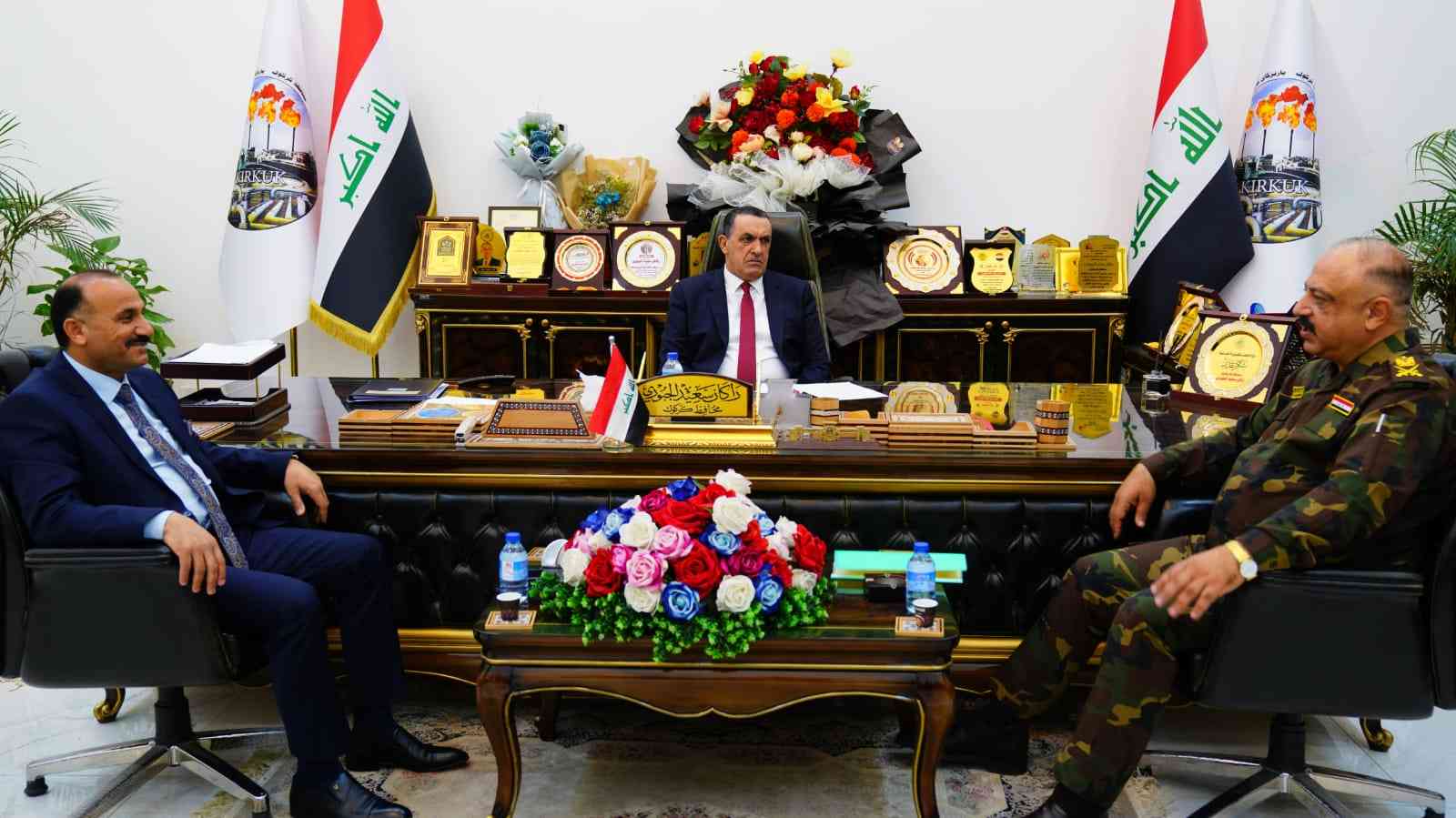 السيد محافظ كركوك راكان سعيد الجبوري رئيس اللجنة الامنية العليا  يلتقي اللواء اثير المكصوصي معاون مدير عام الاستخبارات ومكافحة الارهاب.