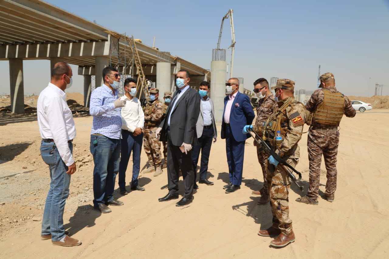 الجبوري  يتفقد سير تنفيذ مشروع مجسر شارع المطار بمدينة كركوك