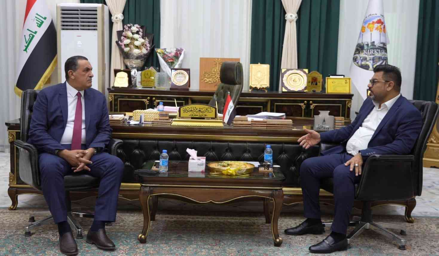 محافظ كركوك  .. يبحث مع الدكتور كيلان قادر ، التعاون  المشترك ،وضمان استحقاقات المحافظة .