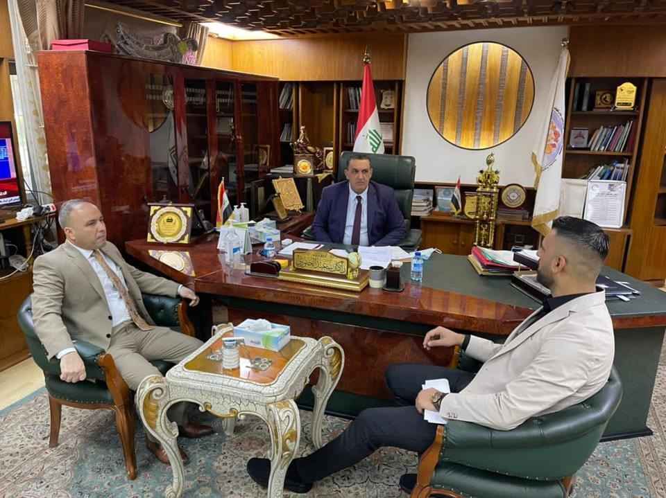 الجبوري  يبحث مع رئيس اتحاد المقاولين ،سرعة تنفيذ المشاريع ودعم تقديم افضل الخدمات لمواطني كركوك .