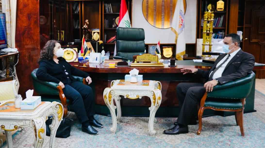 مديرة برنامج الأمم المتحدة الأنمائي في العراق تزور كركوك . الجبوري ..يطالب بزيادة تخصيصات اعمار المناطق المحررة وبناء القرى المهدمة .