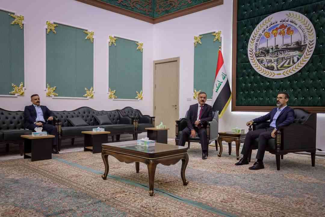 محافظ كركوك ريبوار طه رئيس اللجنة الامنية العليا   يستقبل اللواء كاوه غريب قائد الشرطة السابق والعميد مازن غريب مدير شرطة النجدة