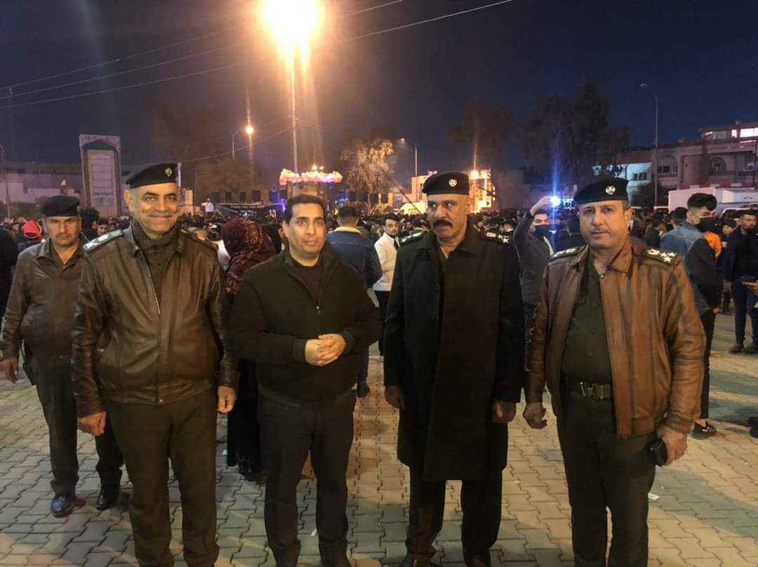 ادارة كركوك والقوات الامنية يحتفون مع مواطني كركوك بالعام الجديد.