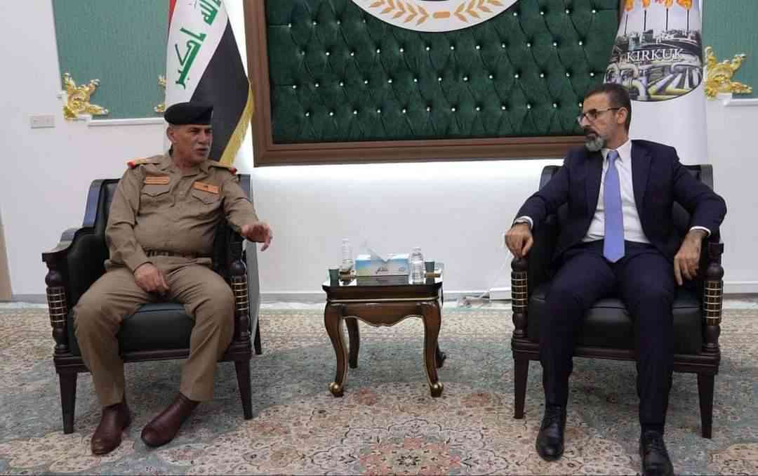 محافظ كركوك يبحث مع قائد العمليات ،  التعاون المشترك في حفظ الامن والاستقرار .