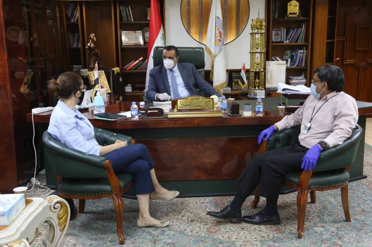 الجبوري  يبحث مع اليونامي جهود دعم الكوادر الصحية في مواجهة كورونا وملف المعتقلين 