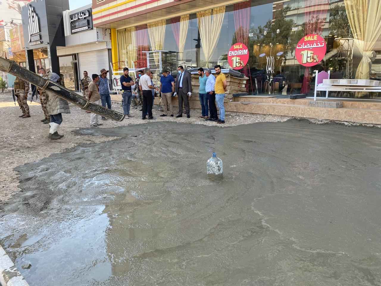 الجبوري  يتابع مشروع تأهيل وتطوير شارع طريق بغداد وسط مدينة كركوك 