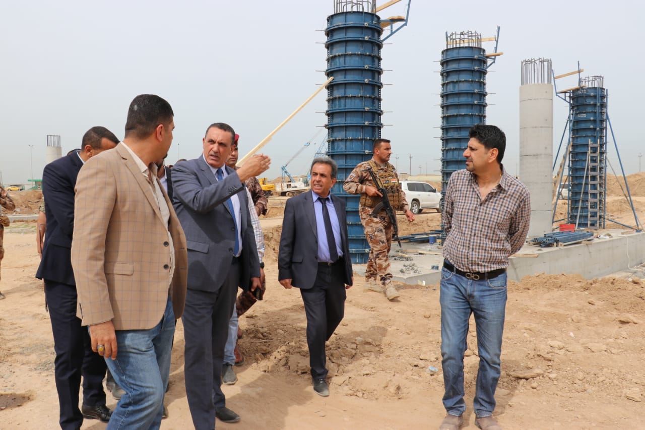    الجبوري  يشيد بتقدم العمل بمشروع الجسر الرابط بين جامعة كركوك وشارع المطار 