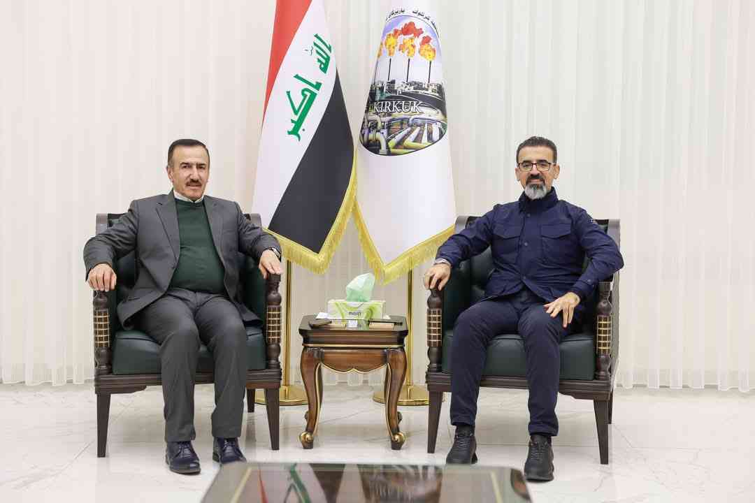 محافظ كركوك ريبوار طه مصطفى   يستقبل عضو مجلس النواب السابق جمال شكور 