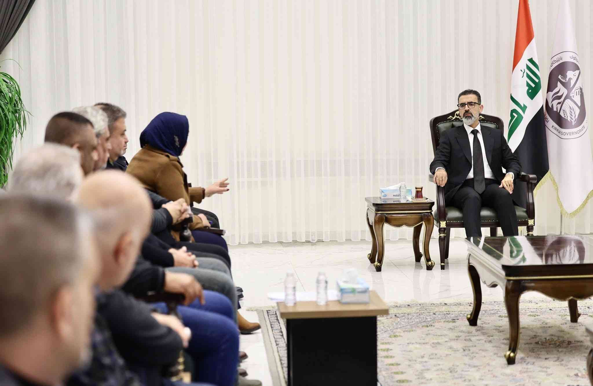 ترأس السيد محافظ كركوك ريبوار طه   اجتماعاً موسعاً لمسؤولي وكوادر توزيع الكهرباء